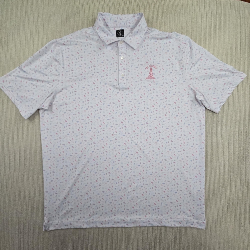 U Suck At Golf Polo Shirt Mens 3XL‎ White All Over Graphic Golf Performance